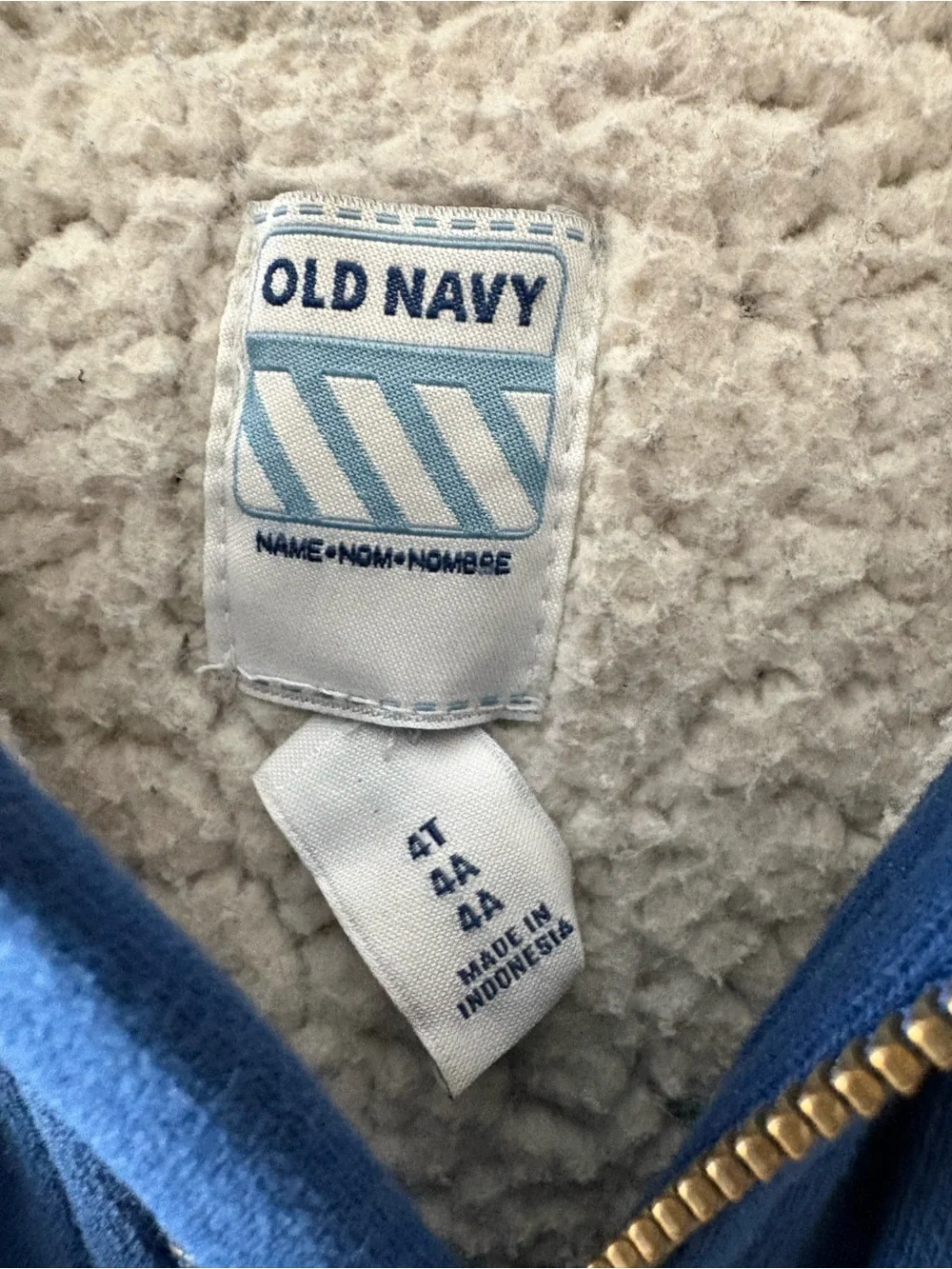 Old Navy Sherpa lined jacket for toddlers, size 4T